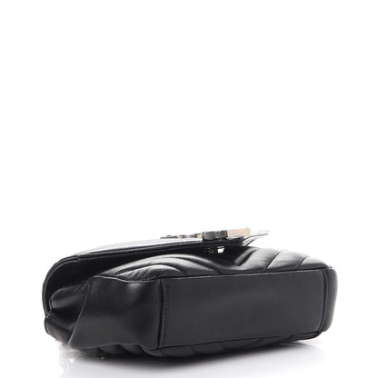Saint Laurent Grained Calfskin Matelasse Chevron Monogram Classic Baby Chain Bag Black 5 of 8
