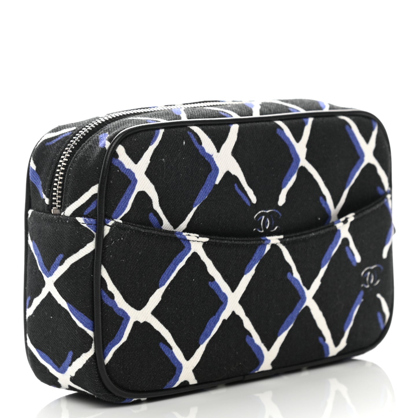Canvas Airline Cosmetic Case Blue White