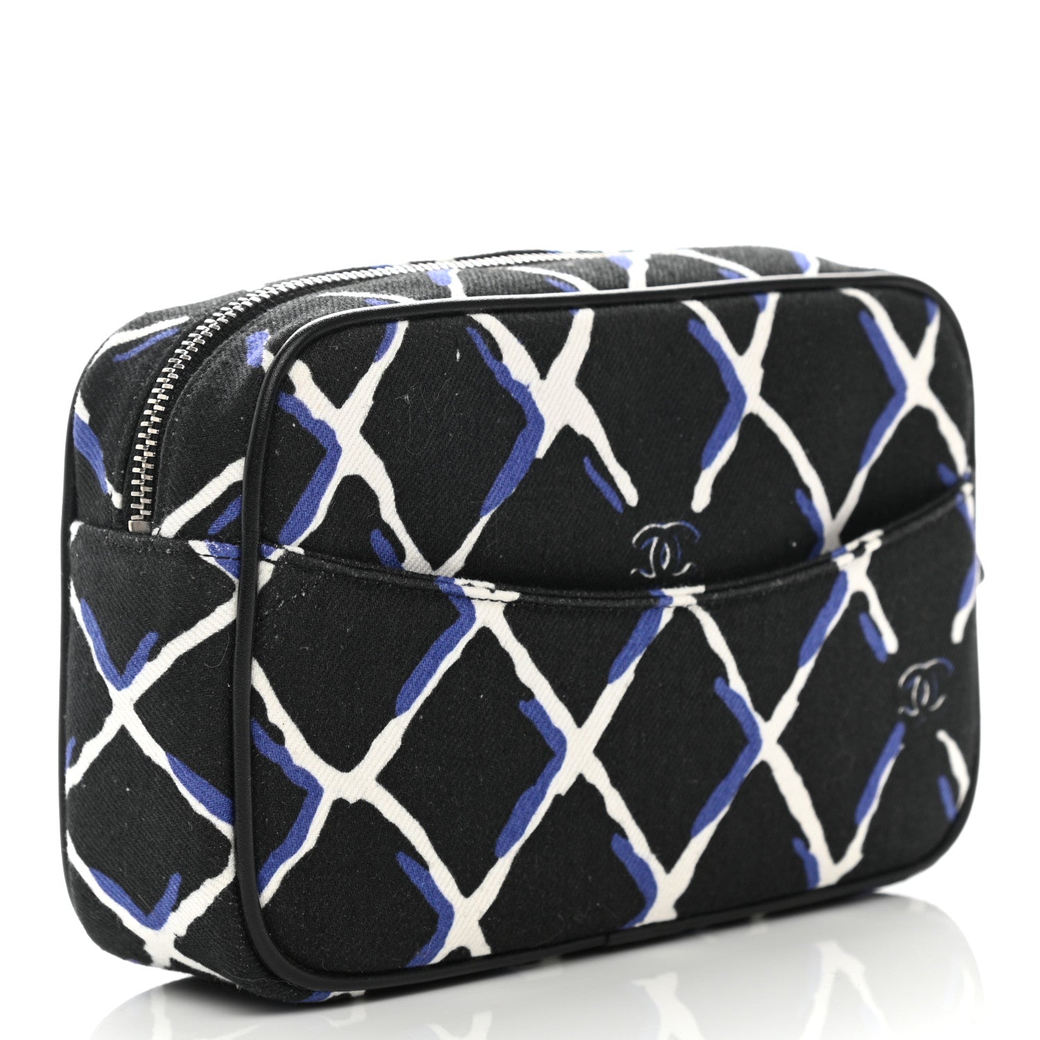 Chanel Canvas Airline Cosmetic Case Blue White 3 of 7