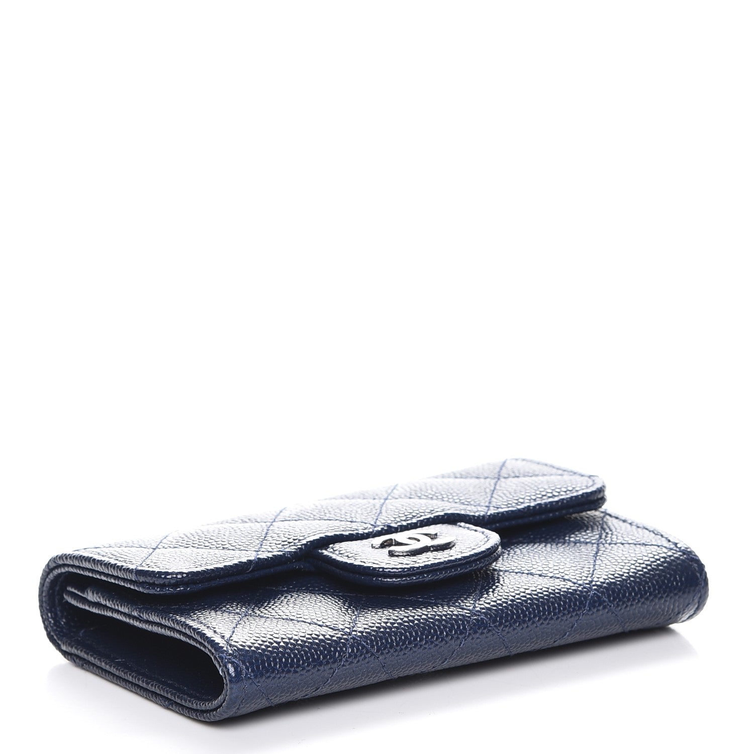 Chanel Caviar Quilted Card Holder Navy 4 of 10