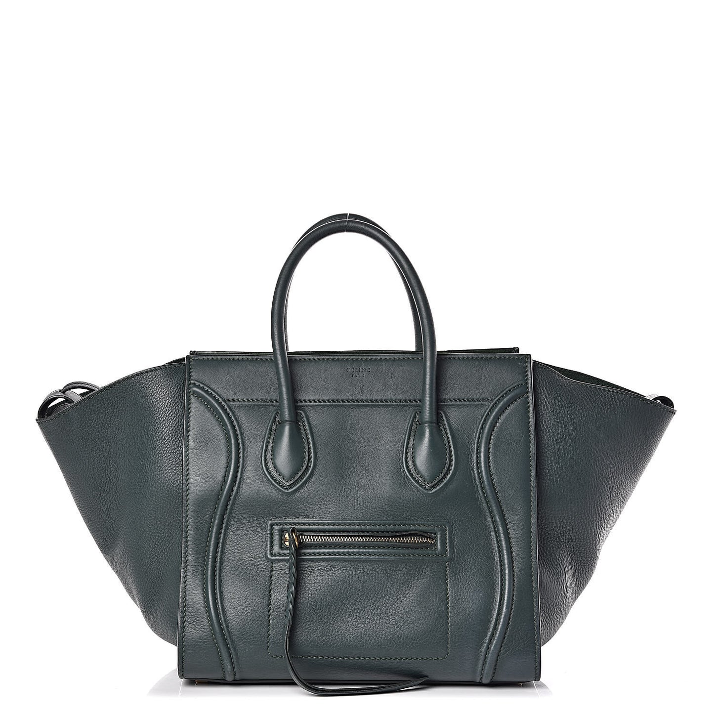 Supple Calfskin Medium Phantom Luggage Bottle Green