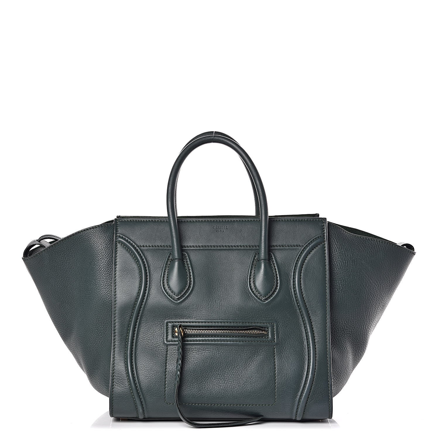Celine Supple Calfskin Medium Phantom Luggage Bottle Green 1 of 12