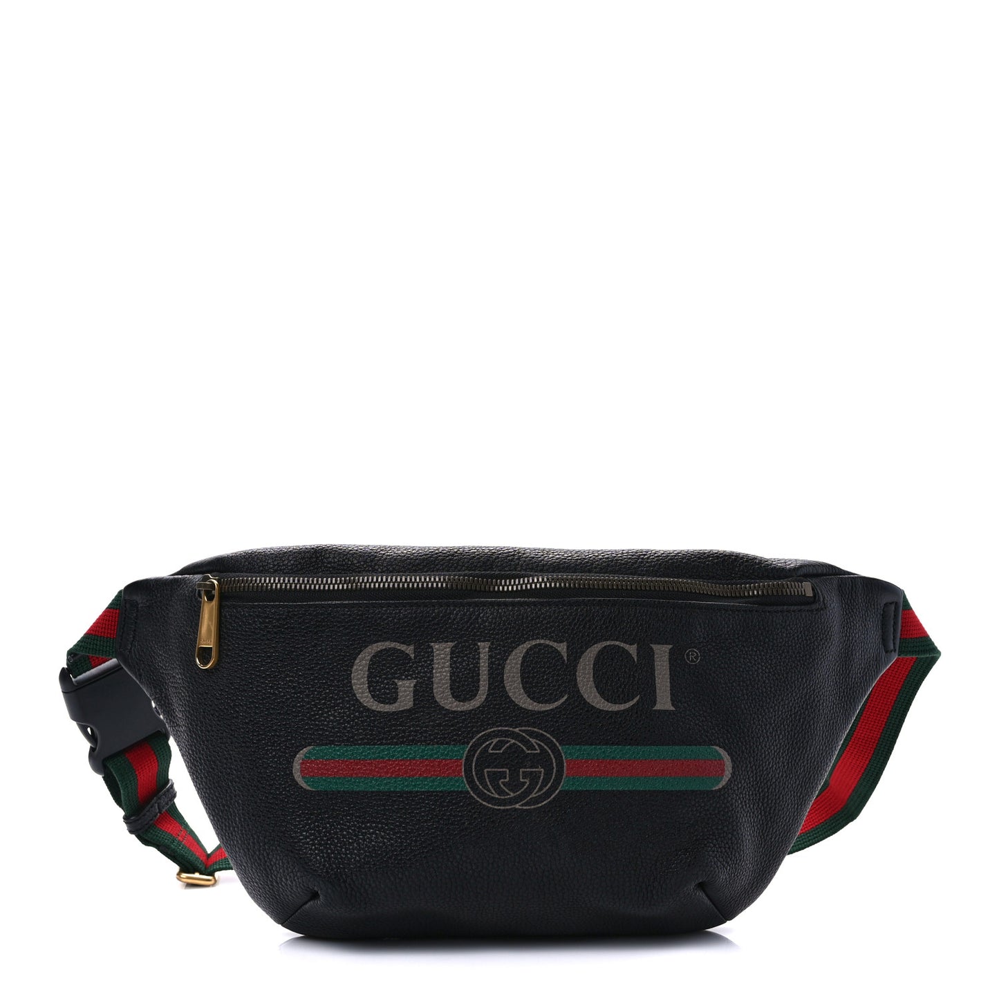 Grained Calfskin Logo Belt Bag Black