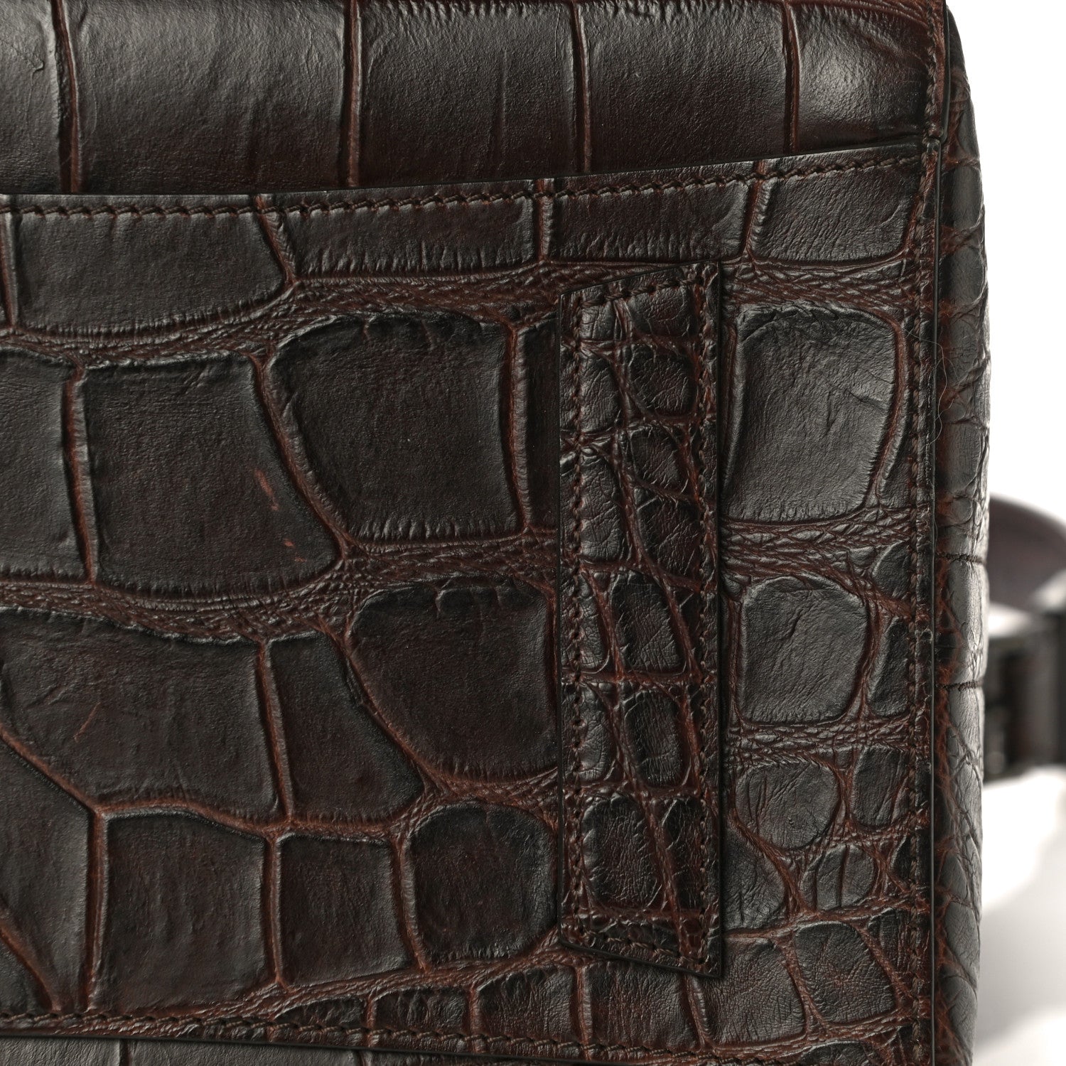 Givenchy Calfskin Crocodile Embossed 3D Stud Medium Antigona Brown 14 of 16