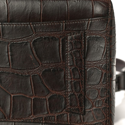 Givenchy Calfskin Crocodile Embossed 3D Stud Medium Antigona Brown 14 of 16
