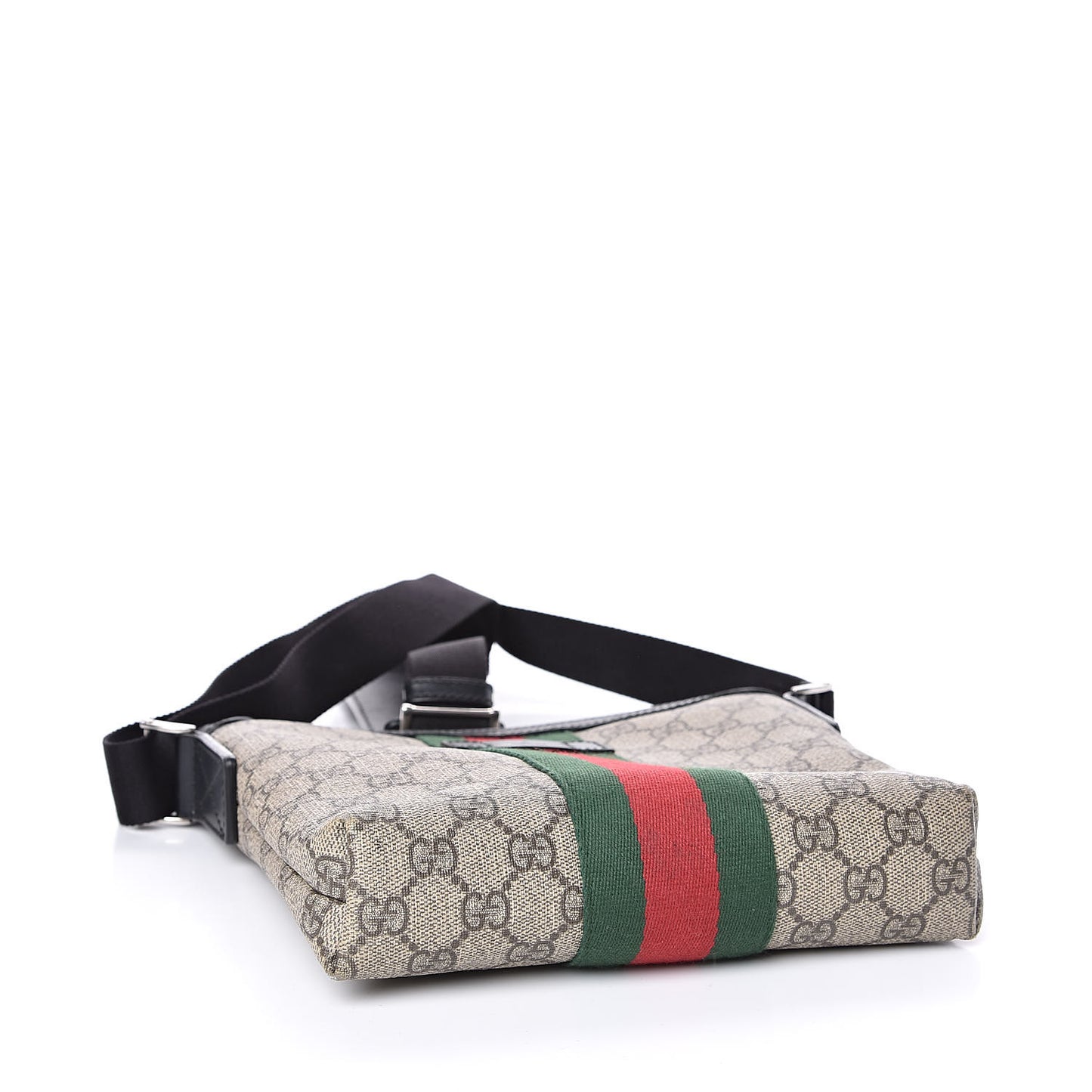 GG Supreme Monogram Web Messenger Bag Black