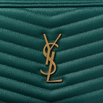 Saint Laurent Grain De Poudre Matelasse Monogram Mini Lou Camera Bag Brilliant Grass 8 of 10