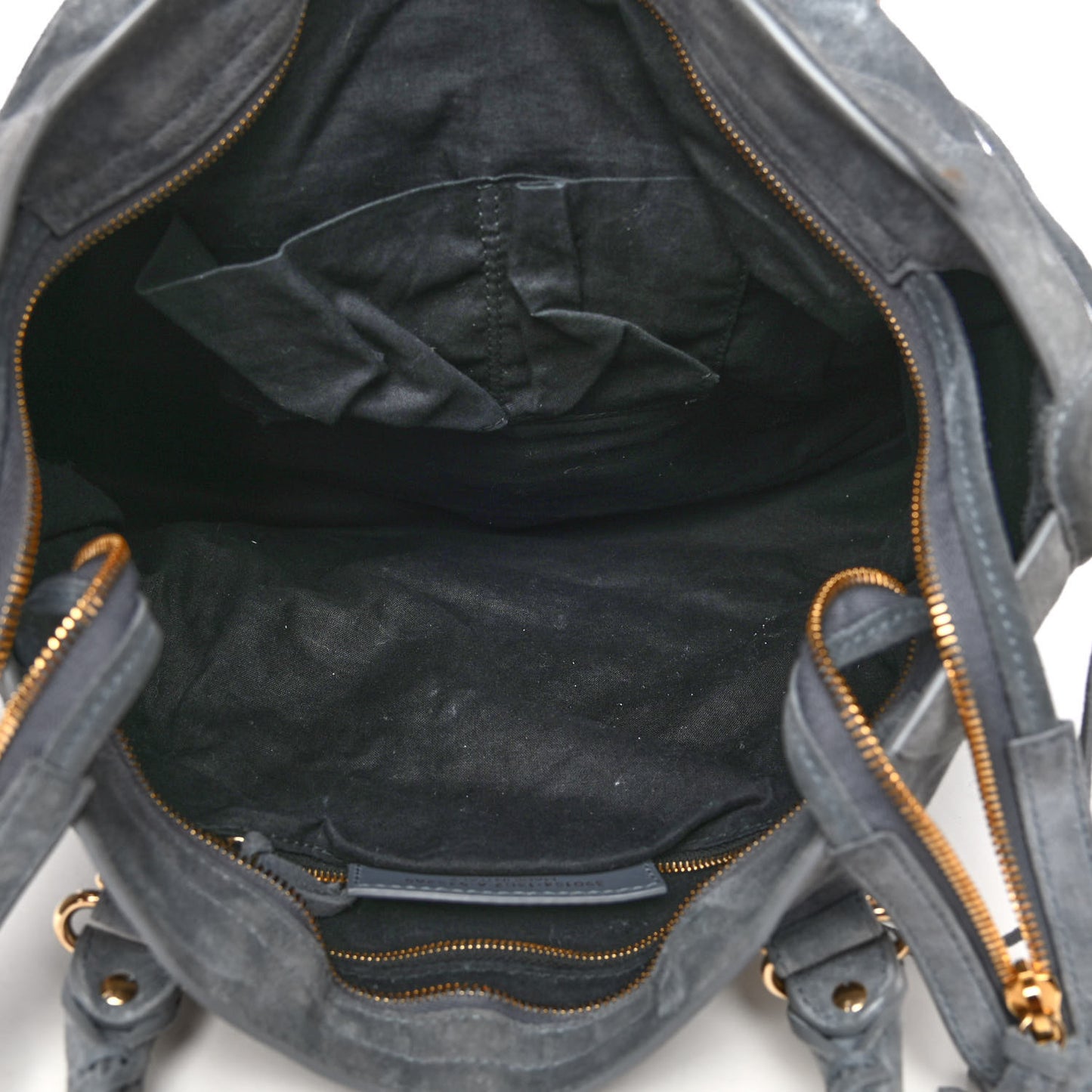 Suede Gold Metallic Edge Hardware City Gris Plomb