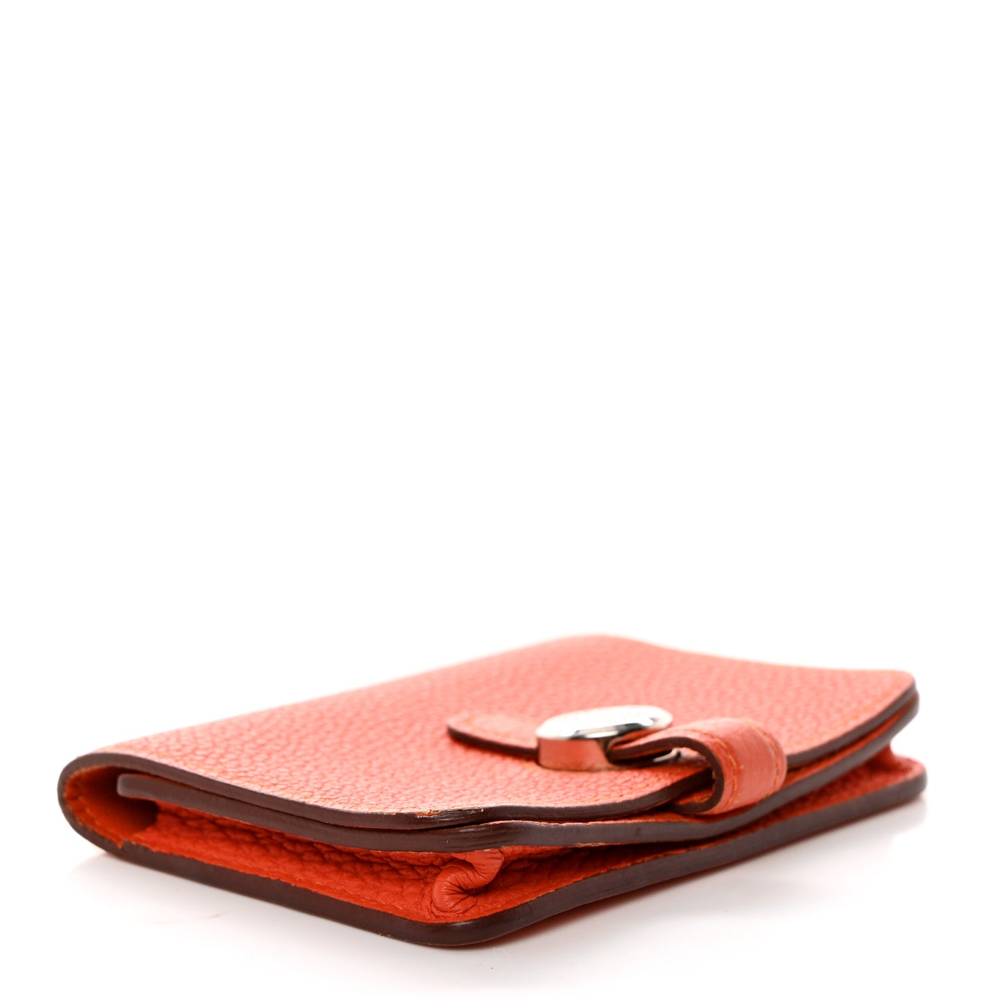 Togo Dogon Card Case Key Holder Orange