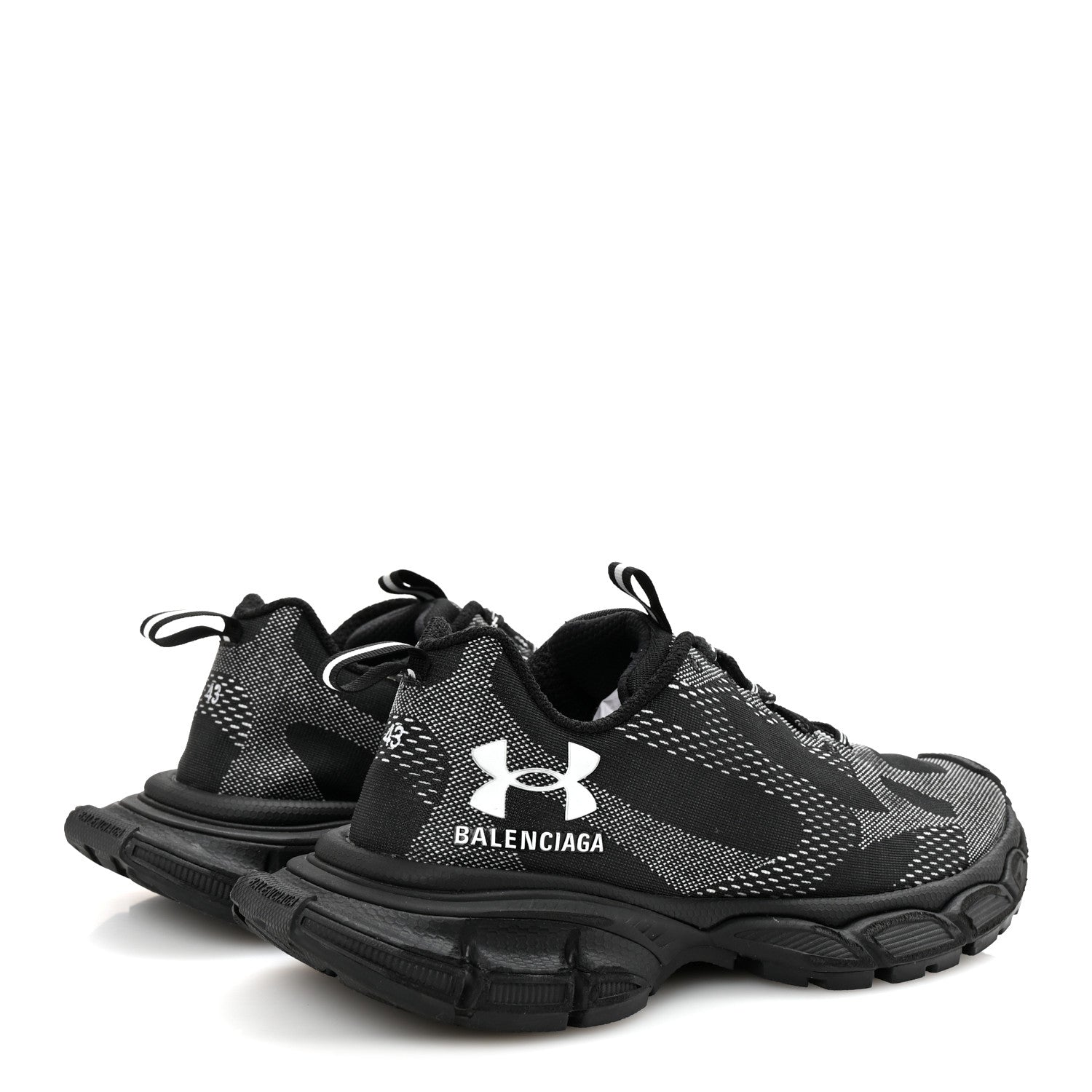Balenciaga X Under Armour Knit Mesh 3XL Sneakers 43 Black White 5 of 9