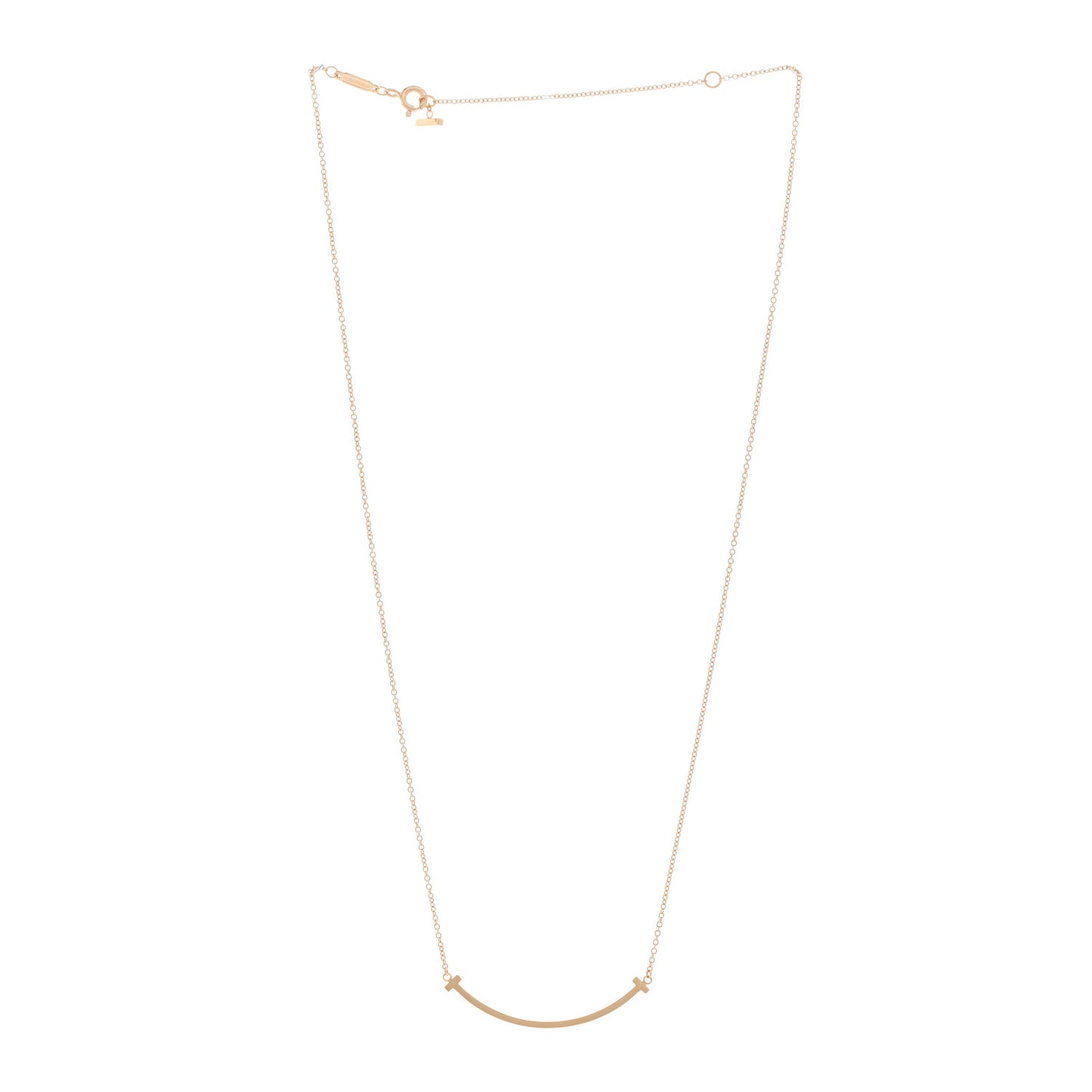 18K Rose Gold Small T Smile Pendant Necklace
