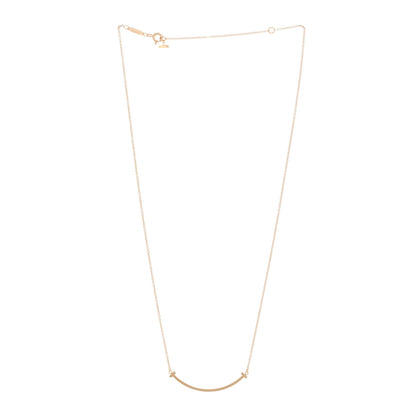 Tiffany 18K Rose Gold Small T Smile Pendant Necklace 3 of 5
