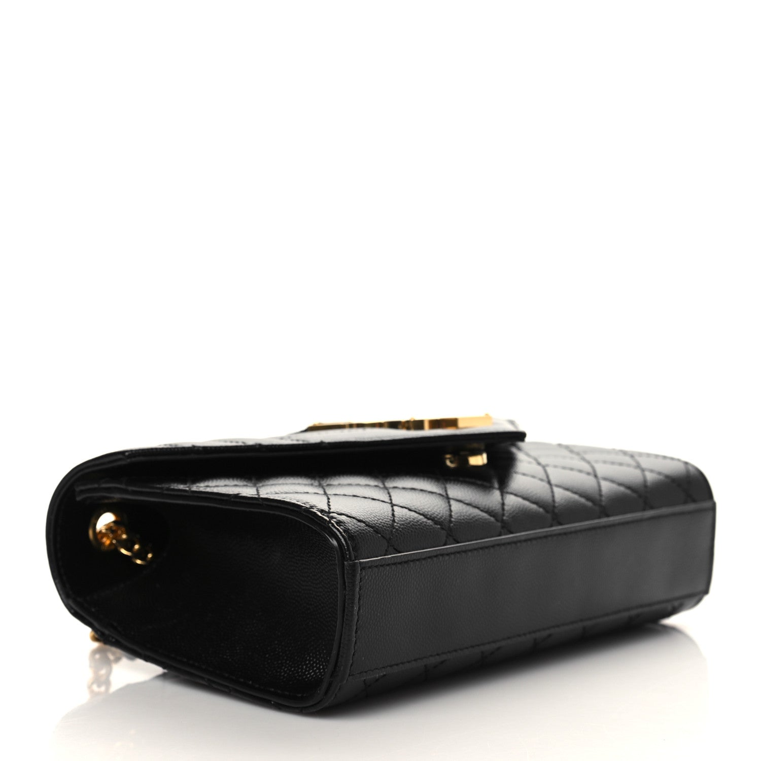 Saint Laurent Grain De Poudre Tri-Quilt Small College Monogram Satchel Black 4 of 6