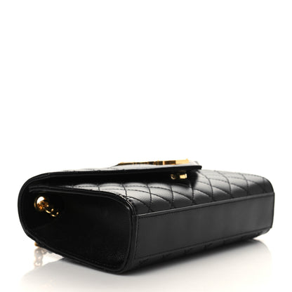 Saint Laurent Grain De Poudre Tri-Quilt Small College Monogram Satchel Black 4 of 6