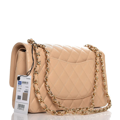 Chanel Caviar Quilted Medium Double Flap Beige 4 of 8