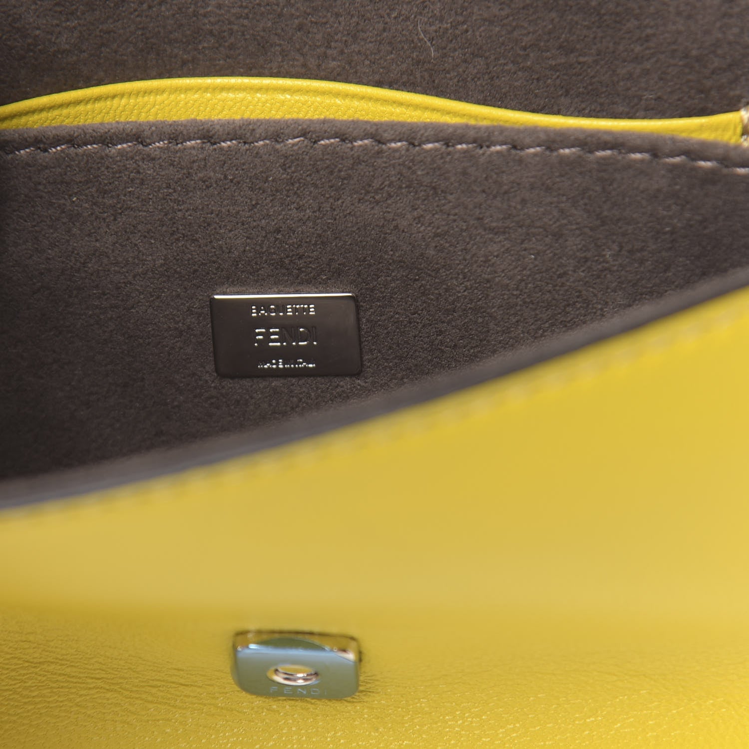 Fendi Nappa Rabbit Fox Fur Micro Buggie Baguette Lime Rosa 6 of 10