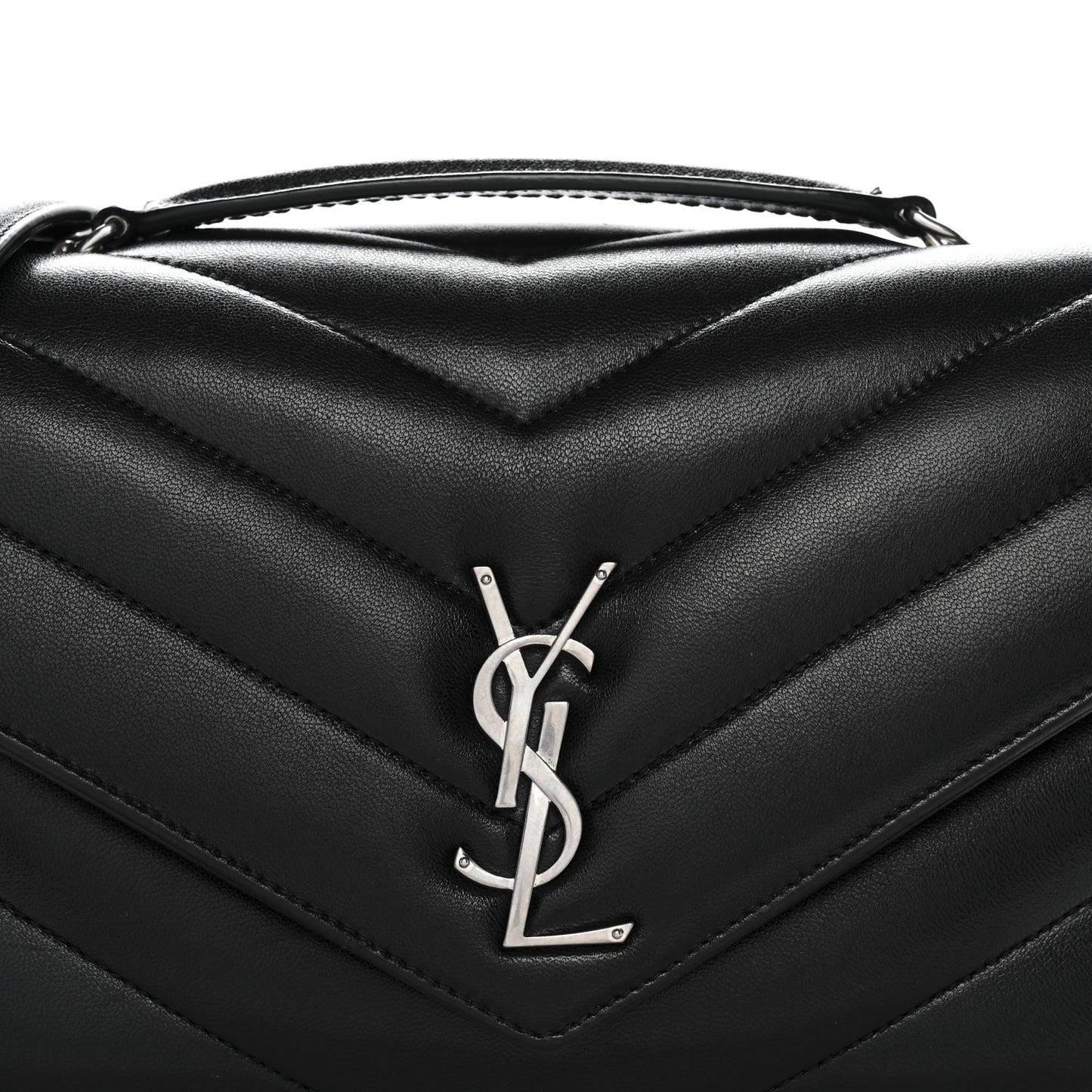 Lambskin Chevron Quilted Medium Loulou Black