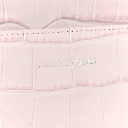 Alexander McQueen Shiny Crocodile Embossed Jeweled Satchel Pink 6 of 12