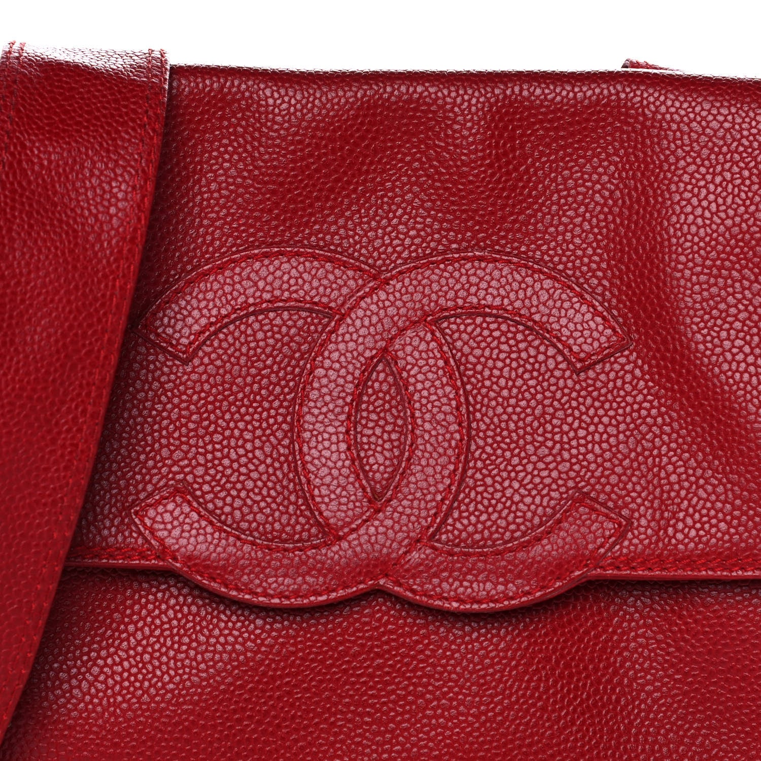 Chanel Caviar CC Shoulder Bag Red 6 of 9