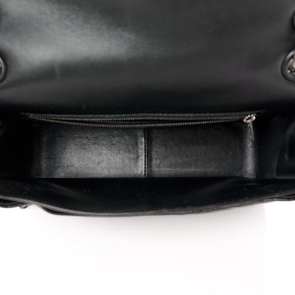 Balenciaga Shiny Goatksin Logo Embossed Monochrome M BB Round Shoulder Bag Black 5 of 9