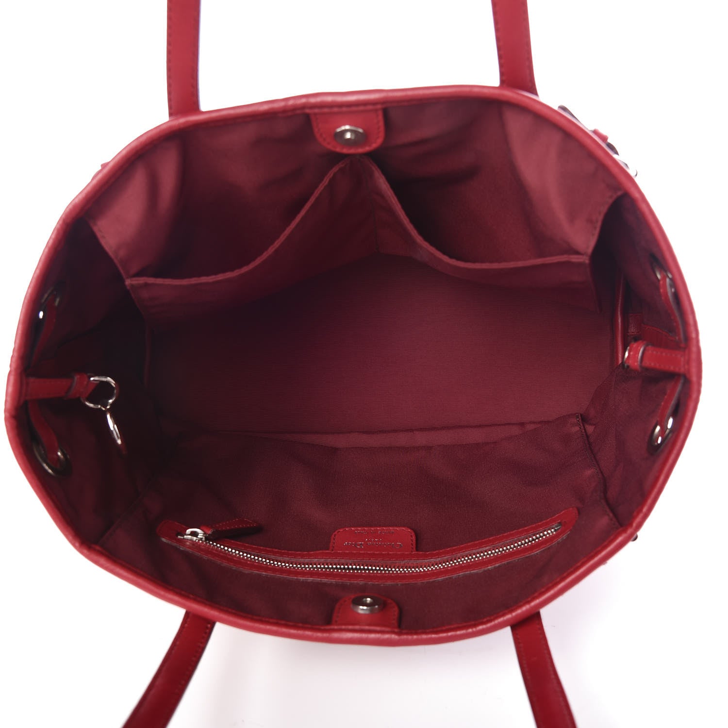 Christian Dior Coated Canvas Cannage Small Panarea Tote Red 5 of 9