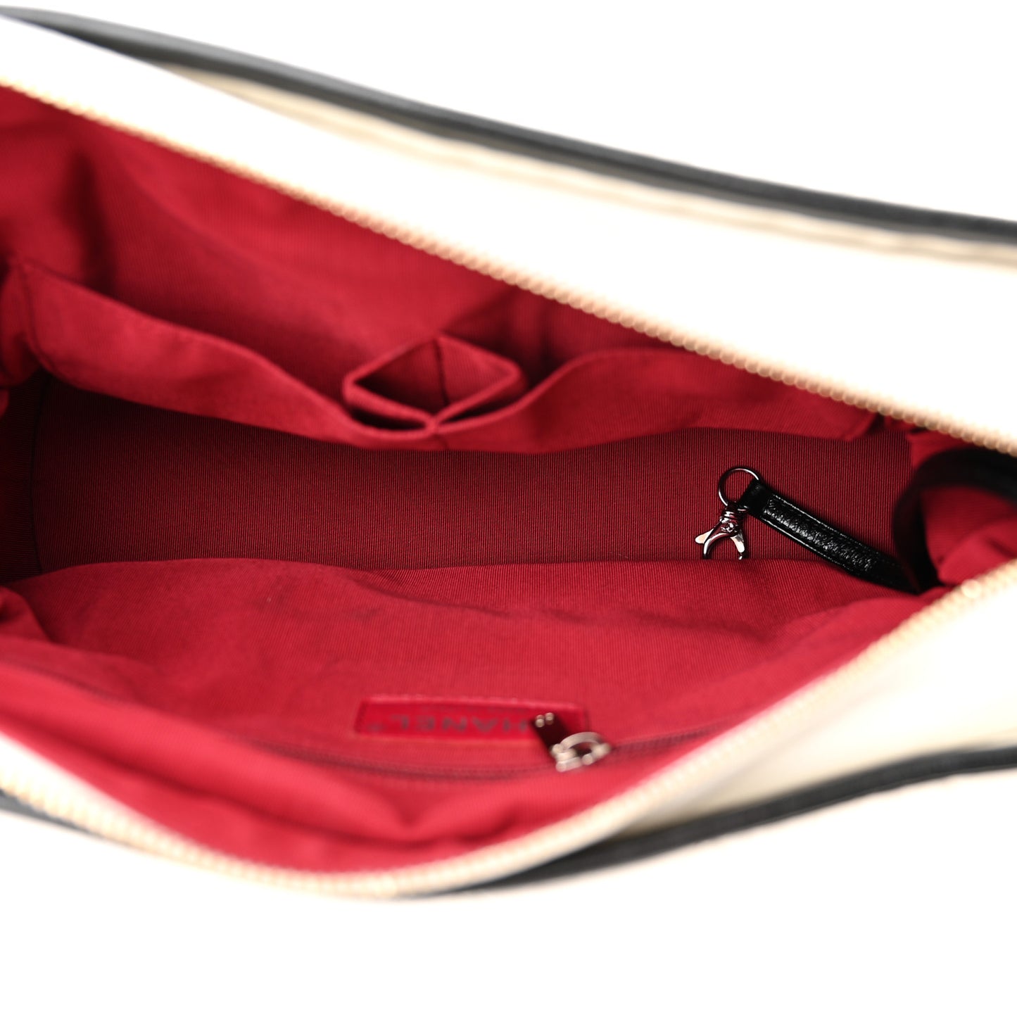 Aged Calfskin Quilted Medium Gabrielle Hobo Black White