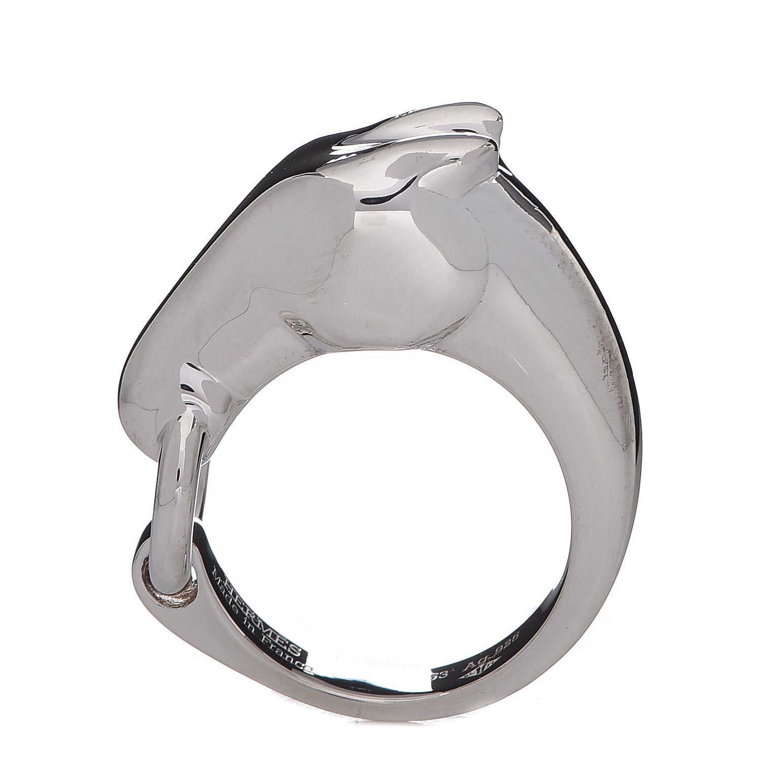 Hermes Sterling Silver PM Galop Ring 53 6.25 3 of 9