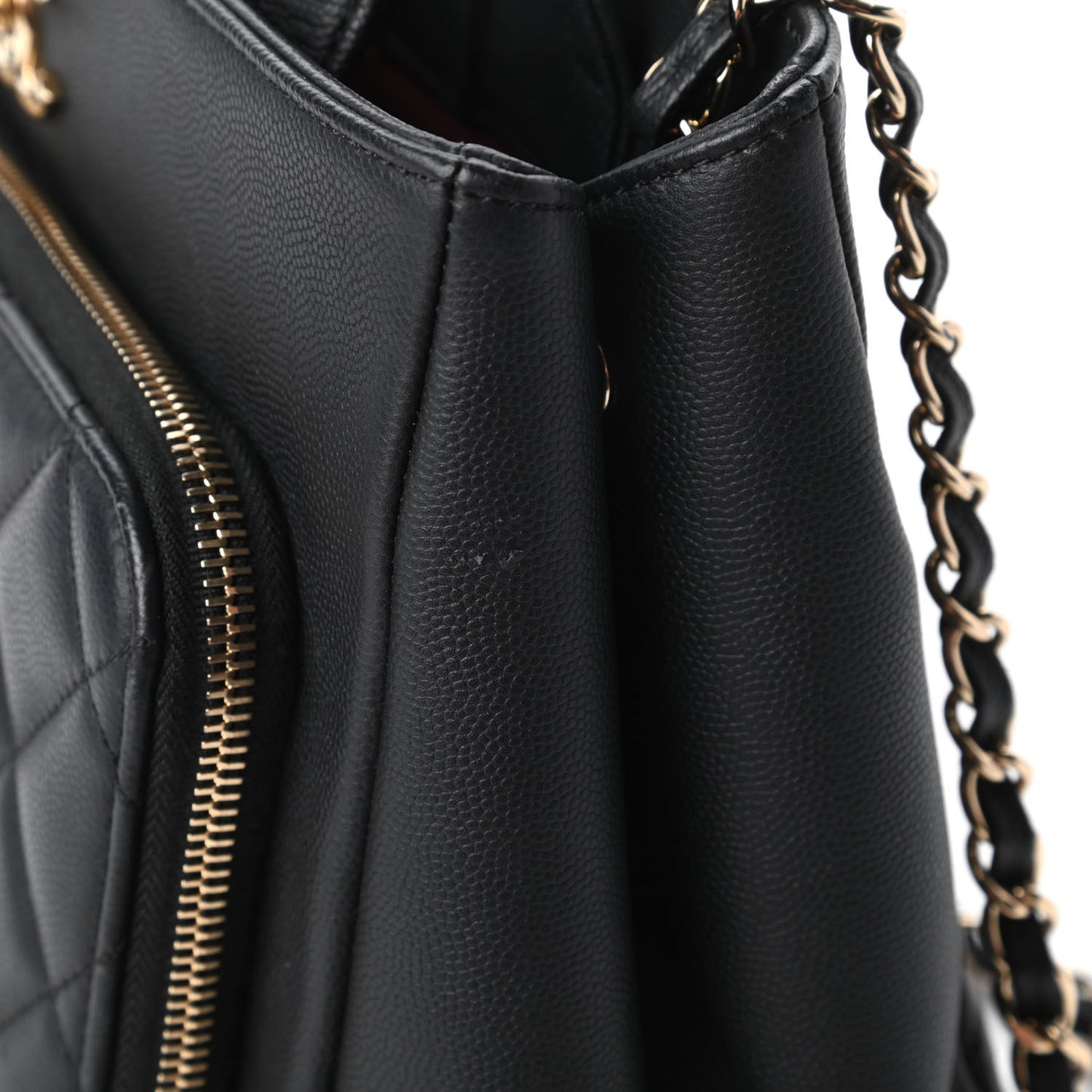 Caviar Quilted Small Business Affinity Shopping Bag Black