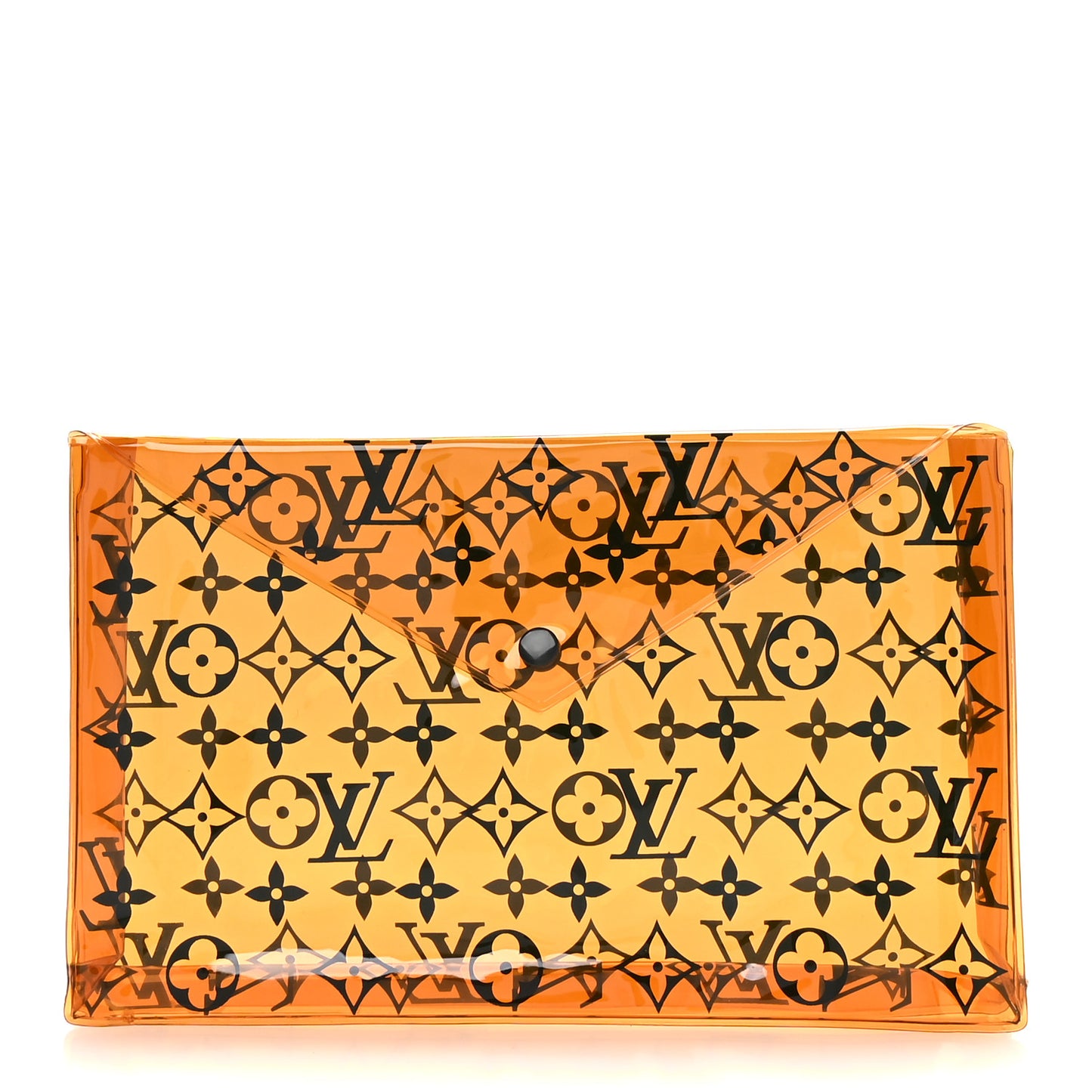 PVC Monogram Printed Envelope Pouch Orange