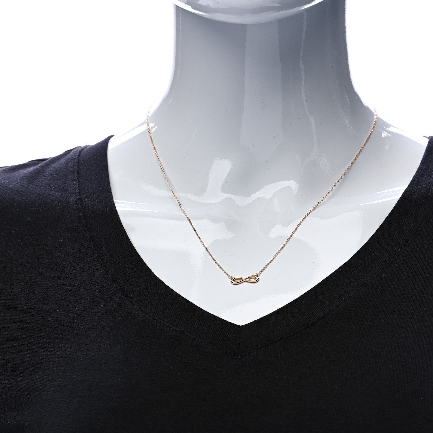 Tiffany 18K Yellow Gold Infinity Pendant Necklace 2 of 6