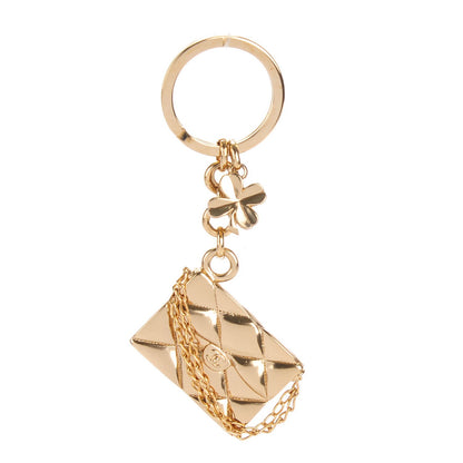 Chanel Quilted Flap Clover Keychain Gold 1 of 4
