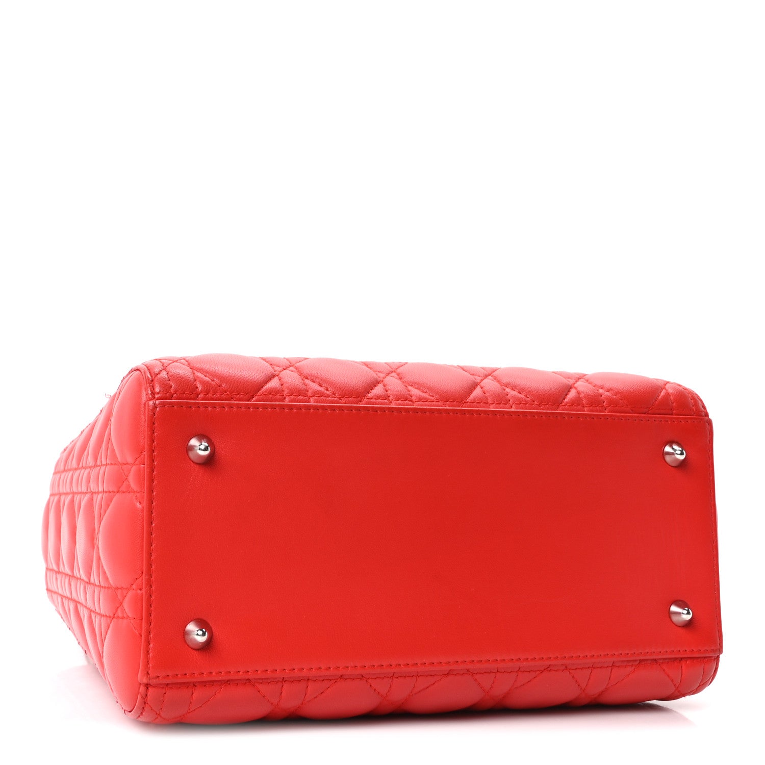 Christian Dior Lambskin Cannage Medium Lady Dior Red 4 of 10