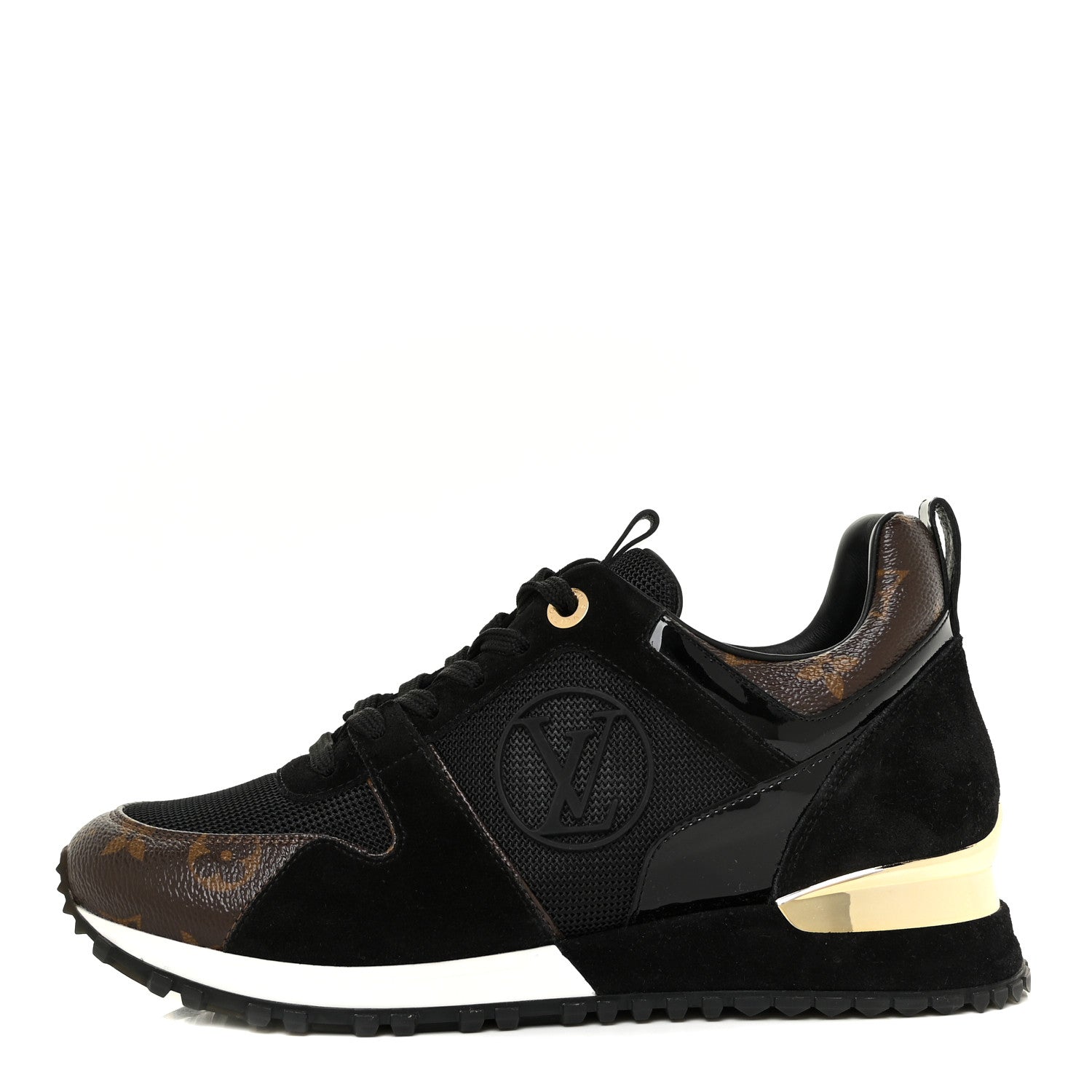 Louis Vuitton Suede Monogram Run Away Sneakers 38 Black 1 of 13