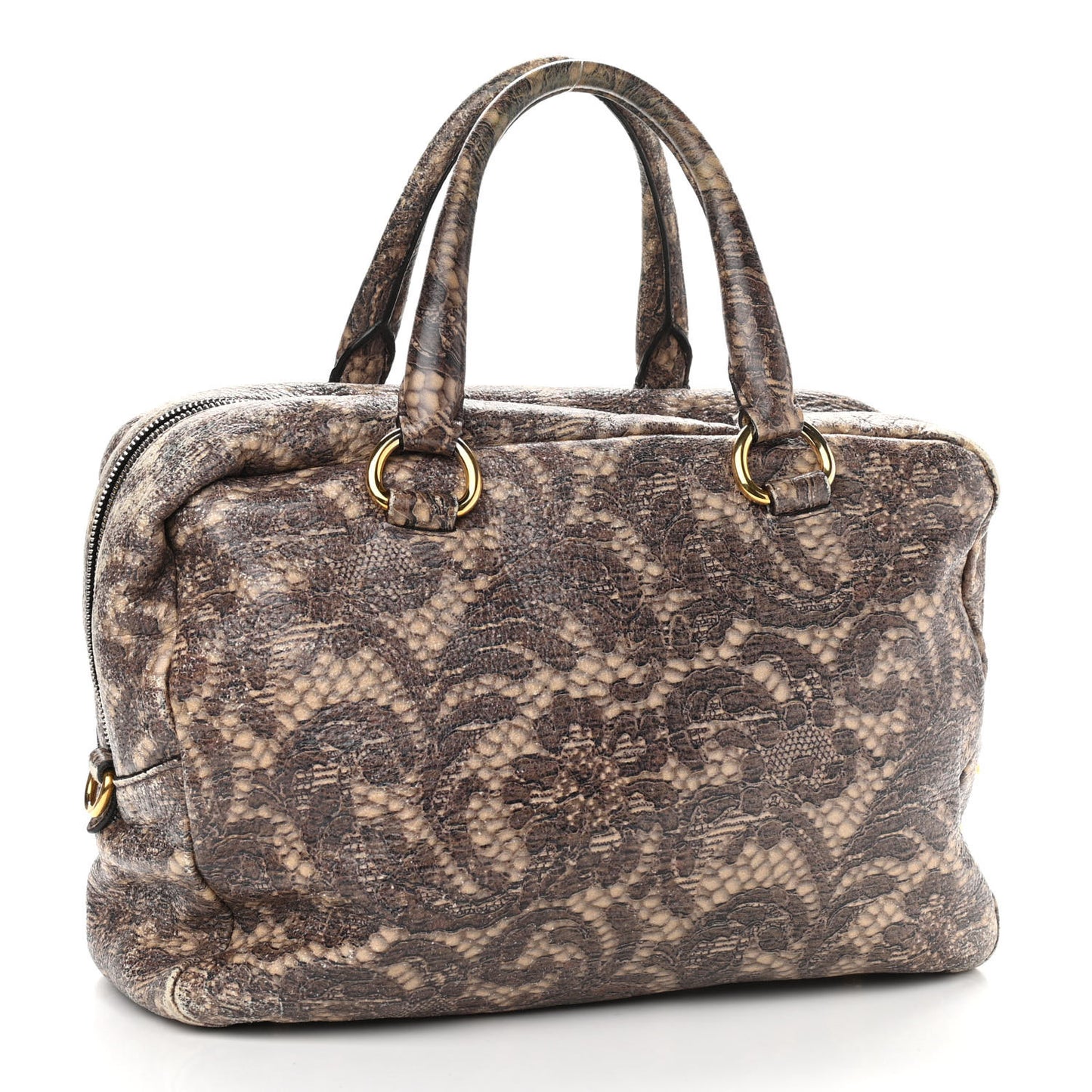 Cervo Lux Print Lace Bauletto Bag Blond