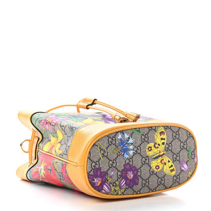 Gucci GG Supreme Monogram Flora Small Ophidia Bucket Bag Beige Multicolor Crop 4 of 8