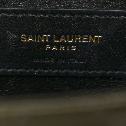 Saint Laurent Grain De Poudre Textured Mixed Matelasse Medium Triquilt Monogram Satchel Vert Kaki 6 of 10