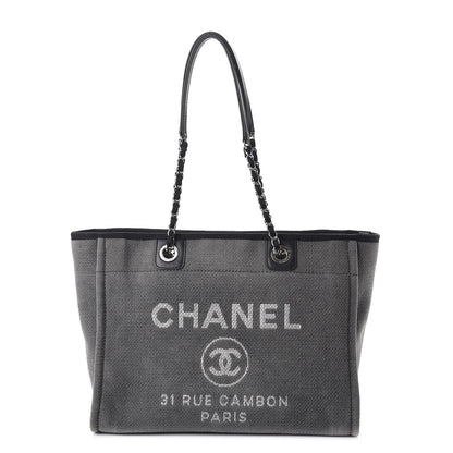 Chanel Canvas Small Deauville Tote Grey 1 of 7