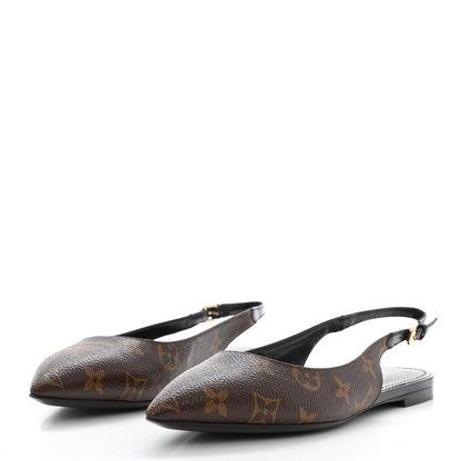 Louis Vuitton Patent Monogram Cherie Slingback Ballerina Flats 37.5 3 of 9