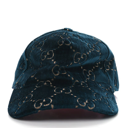 Gucci Velvet GG Monogram Baseball Hat M Blue 3 of 9