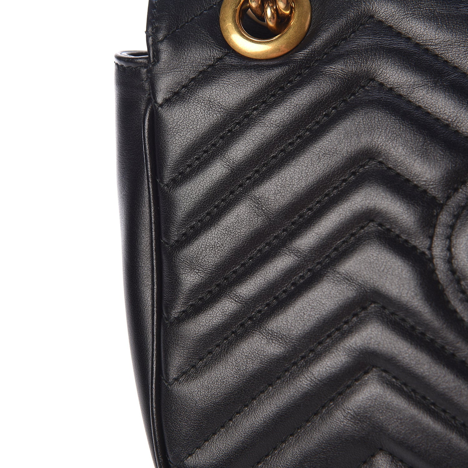 Gucci Calfskin Matelasse Small GG Marmont Shoulder Bag Black 11 of 13