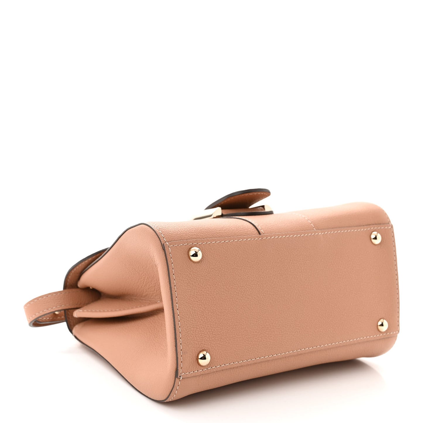 Grained Calfskin Mini Brillant Satchel Nude