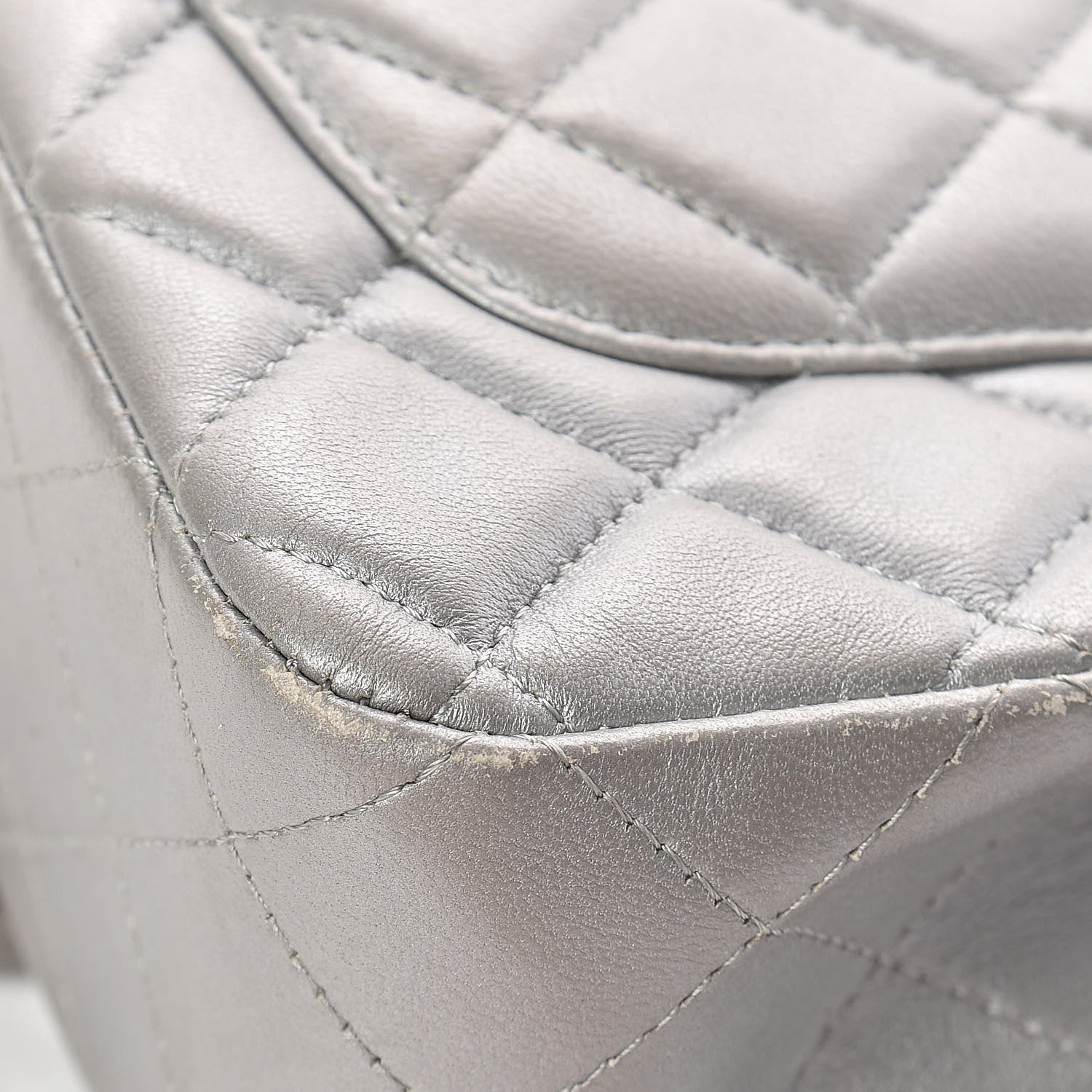 Chanel Metallic Lambskin Quilted Mini Rectangular Flap Silver 13 of 15