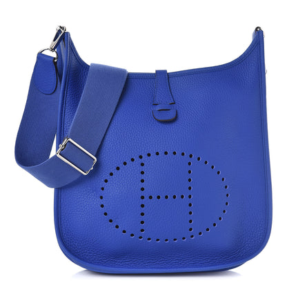 Hermes Taurillon Clemence Evelyne III PM Bleu Electrique 1 of 8