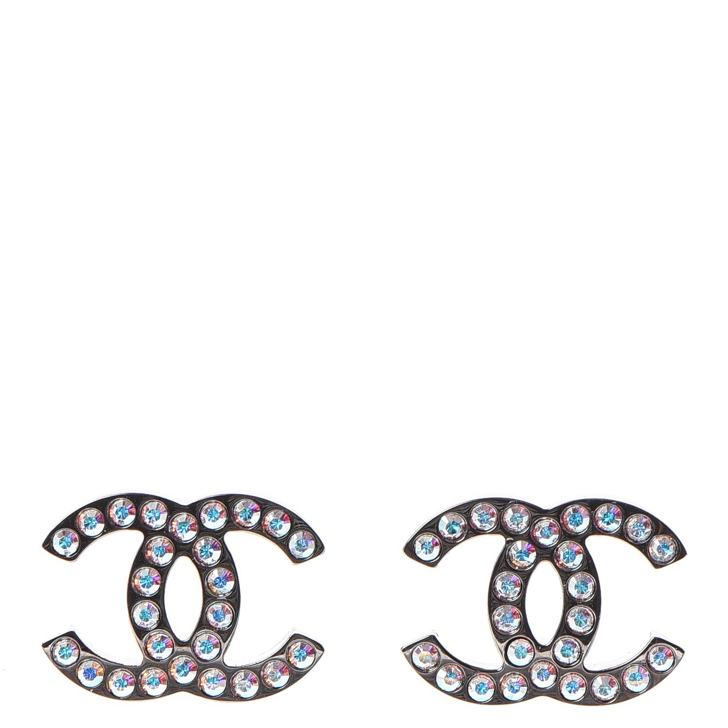 Iridescent Crystal CC Earrings Multicolor