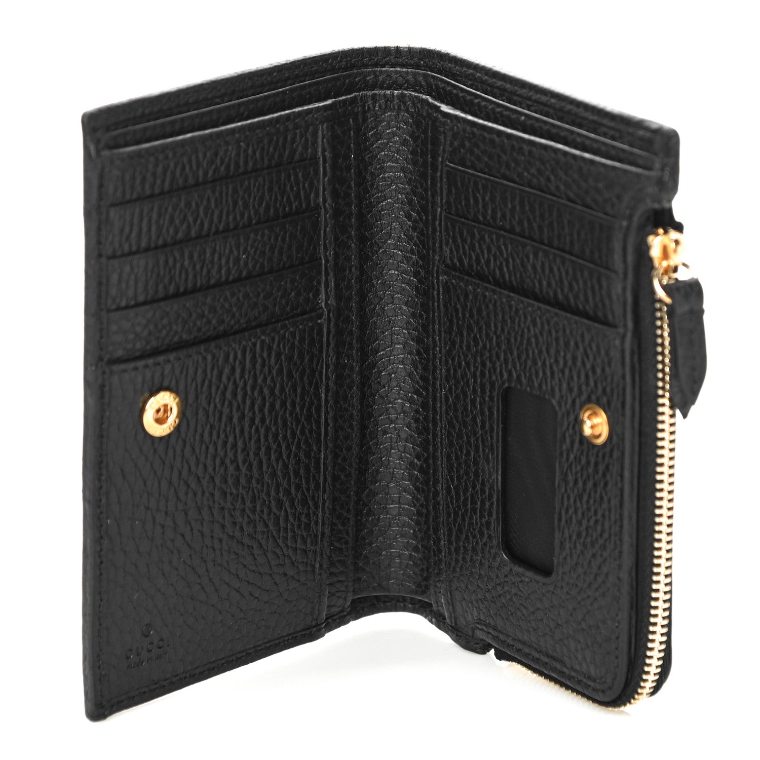 Gucci Dollar Calfskin GG Marmont Zipped Wallet Black 5 of 11
