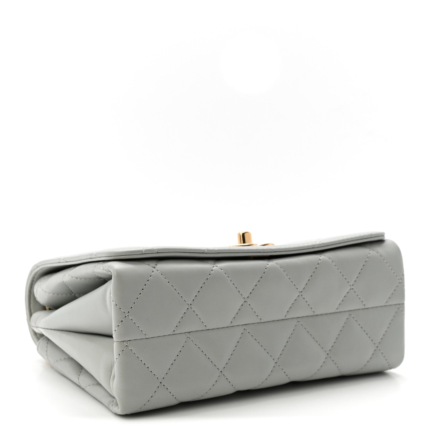 Chanel Calfskin Quilted Enamel Chain Flap Grey 4 of 11