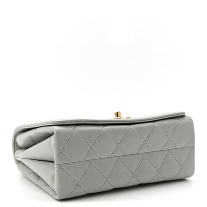 Chanel Calfskin Quilted Enamel Chain Flap Grey 4 of 11