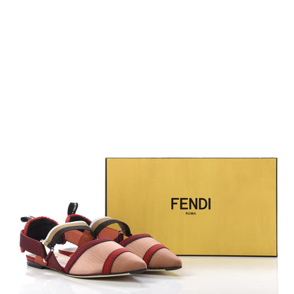Fendi Technical Mesh Colibri Slingback Ballerina Flats 40 Fragola Mou Fango Ruggine 9 of 9