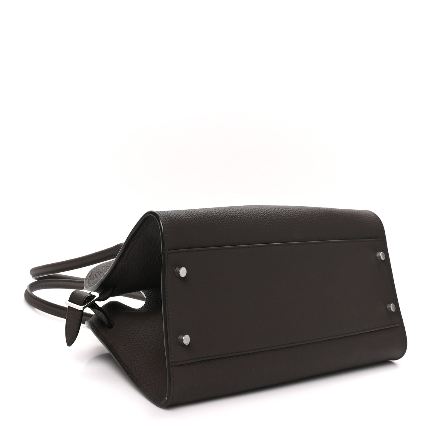 Matte Grained Calfskin Margaux Shoulder 12 Deep Brown