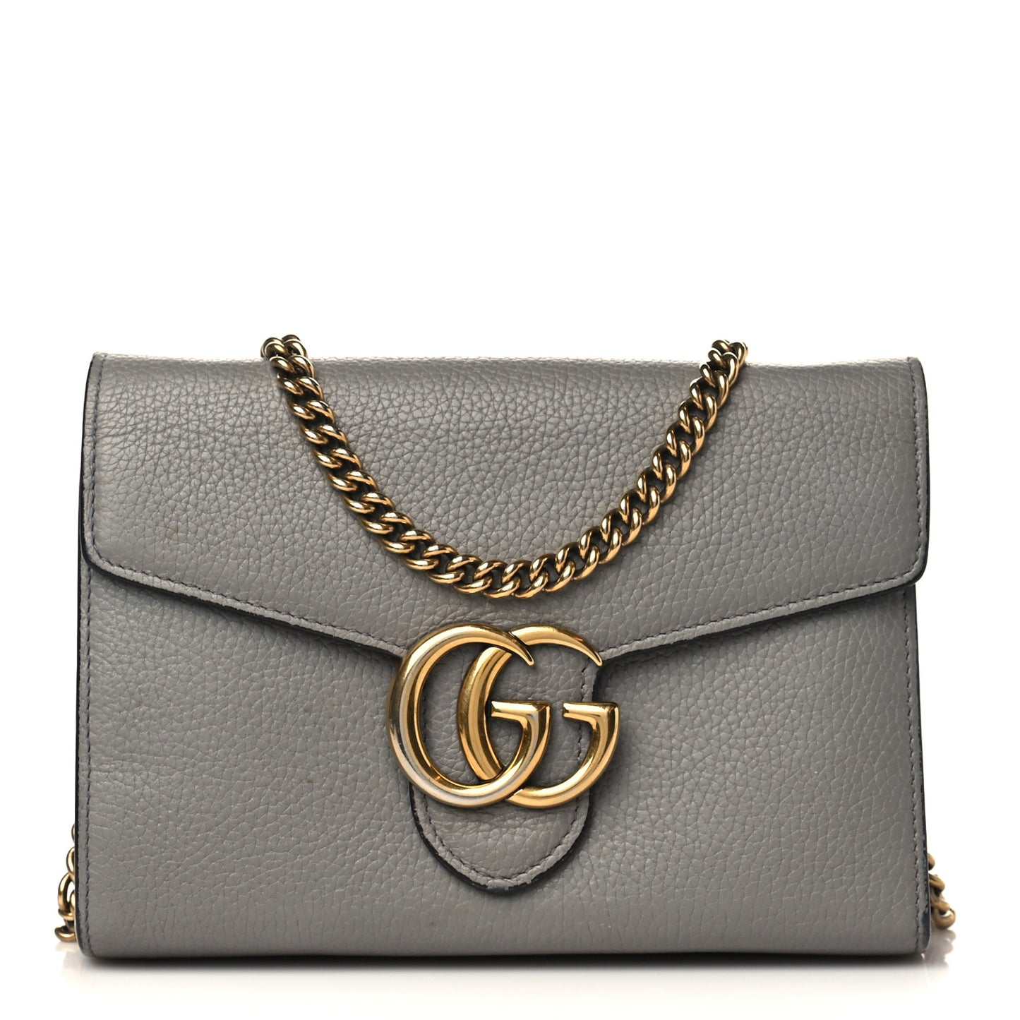 Cellarius Calfskin GG Marmont Chain Wallet Deep Grey